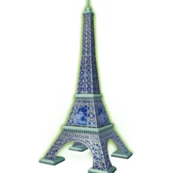 glow in the dark - torre eiffel - puzzle 3d
