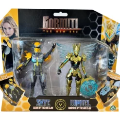gormiti the new era - set 2 personaggi - skye, scion del clan dell'aria e windel, gormita del clan dell'aria - personaggi 15cm