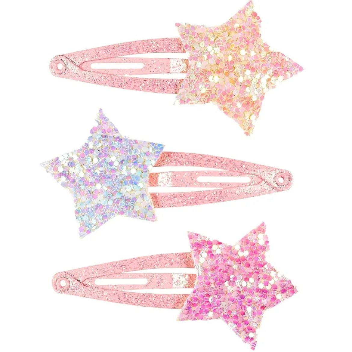 hair clips lyse, glitter star
