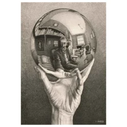 hand with reflecting sphere - novo art series - puzzle 1000 pezzi