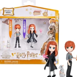 harry potter - set amicizia ron e ginny weasley - small doll 8cm articolata