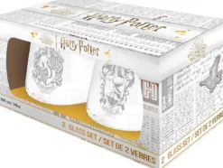 harry potter - set 2 bicchieri - tassorosso & corvonero