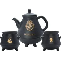 harry potter - teiera e tazze - set calderoni di hogwarts