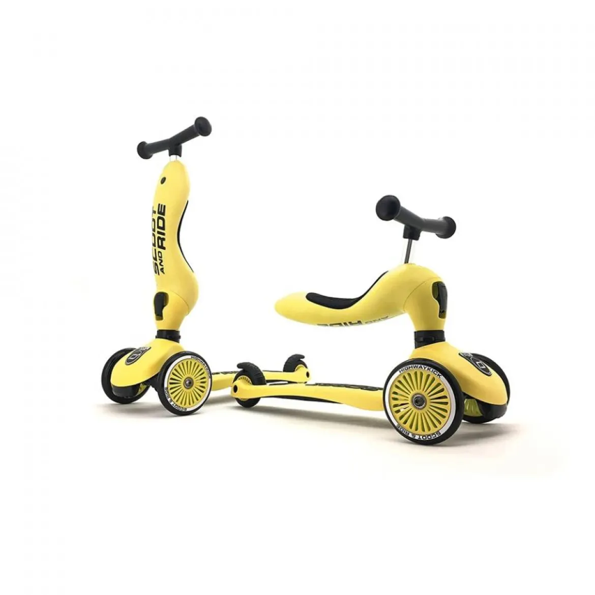 highwaykick 1 - monopattino trasformabile 2 in 1 - lemon