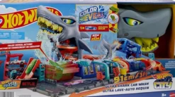 hot wheels city - autolavaggio mega squalo