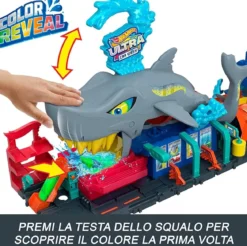 hot wheels city - autolavaggio mega squalo