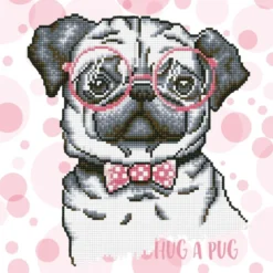 hug a pug - diamond dotz intermediate dd7.035 35x35cm