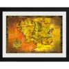 il signore degli anelli - framed print - mappa terra di mezzo (30x40cm)