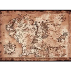 il signore degli anelli - poster maxi 61x91,5cm - mappa terra di mezzo