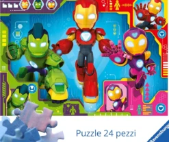 iron man e i suoi amici - puzzle gigante 24 pezzi pavimento