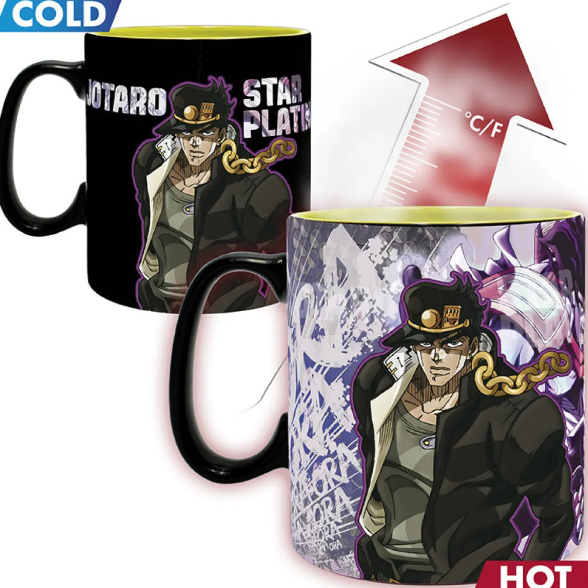 jojo's bizarre adventure - tazza heat change 460ml - jotaro dio