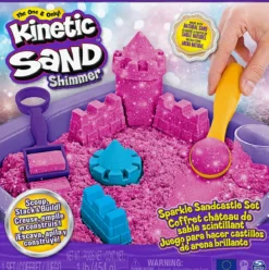 kinetic sand - castelli di sabbia - sabbia scintillante rosa 454g