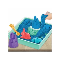 kinetic sand - castello di sabbia 450g con vaschetta e accessori - colori assortiti