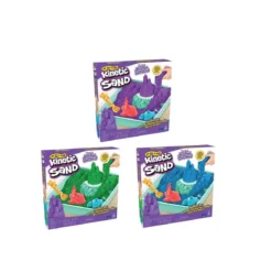 kinetic sand - castello di sabbia 450g con vaschetta e accessori - colori assortiti