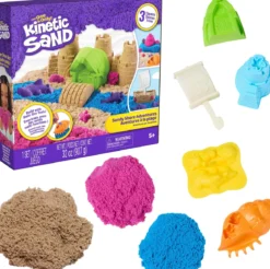 kinetic sand - set 3 castelli in 1