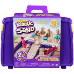kinetic sand - valigetta richiudibile con formine e 907g di sabbia