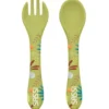 kit forchettina e cucchiaio in silicone - dinosauro