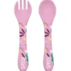 kit forchettina e cucchiaio in silicone - unicorno