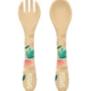 kit forchettina e cucchiaio in silicone - bradipo