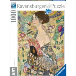 klimt: dama con ventaglio - puzzle 1000 pezzi