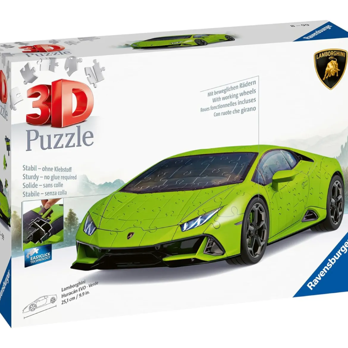 lamborghini huracan evo - verde - puzzle 3d