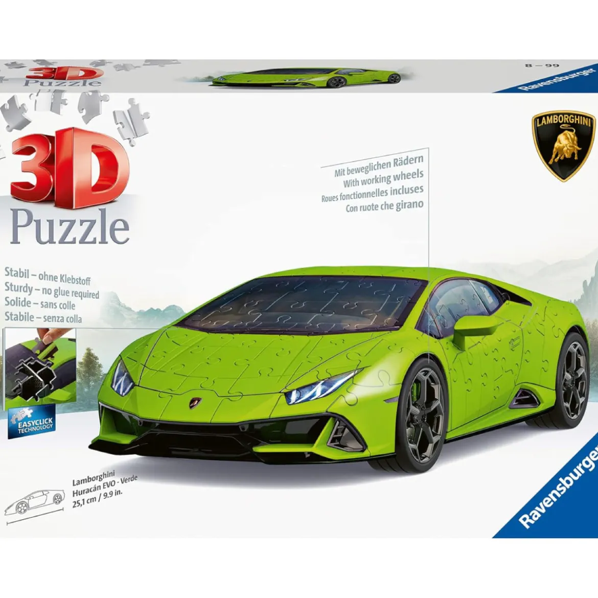 lamborghini huracan evo - verde - puzzle 3d