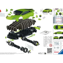 lamborghini huracan evo - verde - puzzle 3d