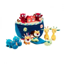 la mia prima arca di noè peluche - set gioco con barca e animali