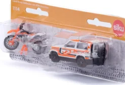 land rover defender con ktm motorbike