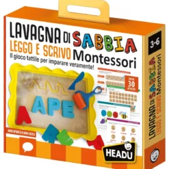 lavagna di sabbia leggo e scrivo montessori
