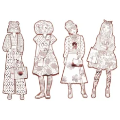les demoiselles - nina e le sue amiche - disegni da colorare