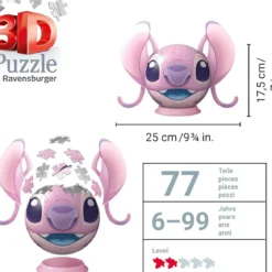lilo e stitch - angel con orecchie - puzzle 3d