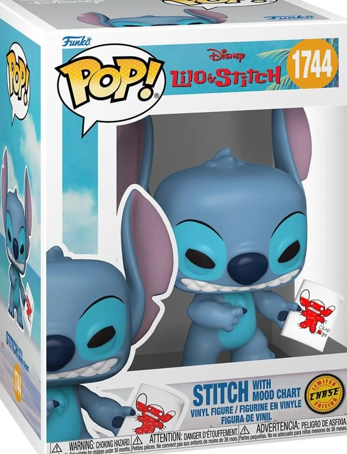 lilo & stitch - stitch with mood chart 9cm - funko pop! 1744 chase