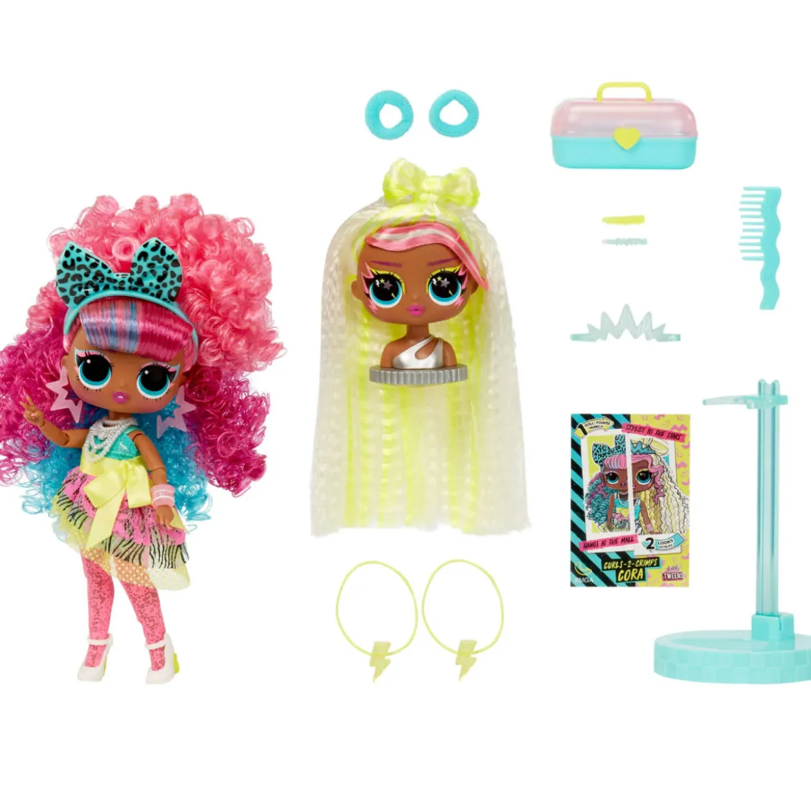 lol surprise tweens - surprise swap - curls-2-crimps cora - fashion doll