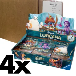 lorcana - mare di azzurrite - case sigillato 4x box 24 buste (ita)