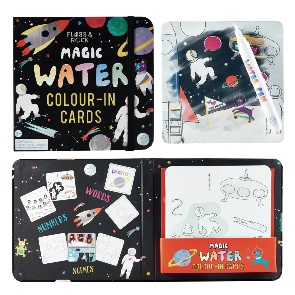 magic water pen and cards - space