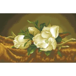magnolias on gold velvet après martin johnson heade - diamond dotz intermediate dd12.046 66x41cm