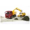 man tga camion con scavatrice liebherr