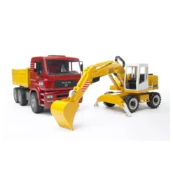 man tga camion con scavatrice liebherr