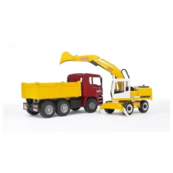 man tga camion con scavatrice liebherr