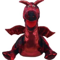 marionetta drago rosso peluche 45cm