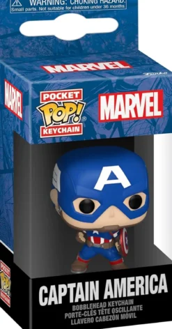 marvel - captain america 4cm - funko pocket pop! portachiavi