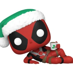 marvel: deadpool holiday - deadpool 9cm - funko pop! 1442