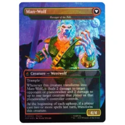 marvel legends series x magic: the gathering - man-wolf 15cm + 1 magic foil card