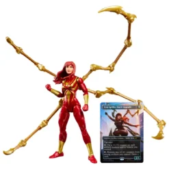 marvel legends series x magic: the gathering - mary jane, iron spider 15cm + 1 magic foil card