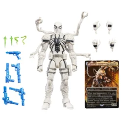 marvel legends series x magic: the gathering - agente anti-venom 15cm + 1 magic foil card