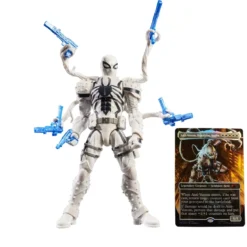 marvel legends series x magic: the gathering - agente anti-venom 15cm + 1 magic foil card