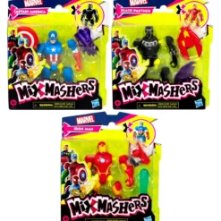 marvel - mixmashers - personaggio con accessori - modello assortito cpt. america/black panther/iron man