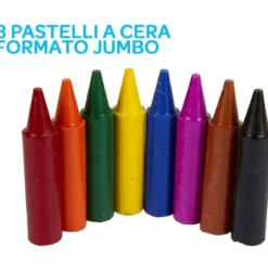 8 maxi pastelli a cera mini kids