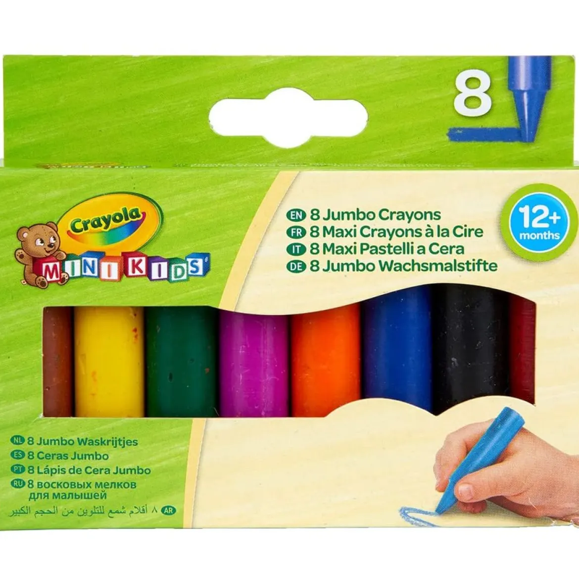 8 maxi pastelli a cera mini kids